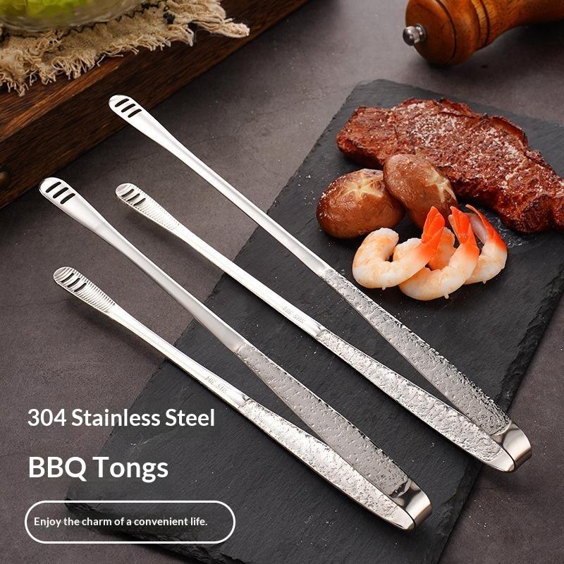 1PC Stainless Steel Barbecue Tongs Kitchen Tongs, Vegetable Tongs Reusable Barbecue Meat Tongs Cooking Tweezers Kitchen Tools