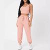 GMXIA Spring Solid-color Round-neck Vest Women's High-waisted Fashionable Casual Long Pants Set