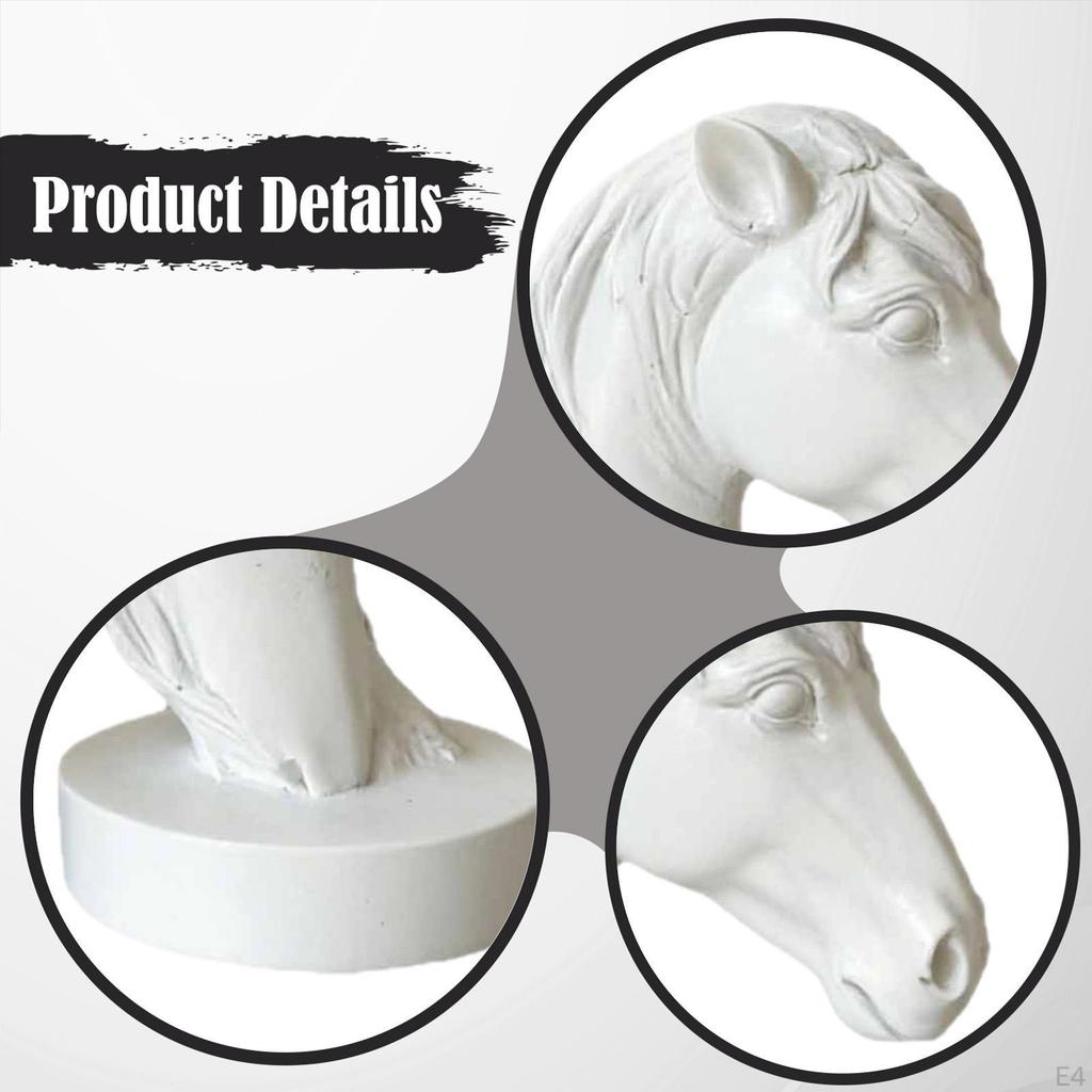 Horse Figurine Statue Desk Animal Sculpture Ornament Resin Material Artistic Collectible Centerpiece