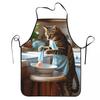 Cat Gray Tabby Kitten And Colorful Aprons Chef Baking Tablier Sleeveless Bib Kitchen Cleaning Pinafore for Women Men Gardening