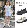 Foam Bottom Mary Jane Bow Women's Shoes 2025 Autumn Thick Sole Height Increase Velcro Shallow Mouth Single Shoes Small Leather Shoes