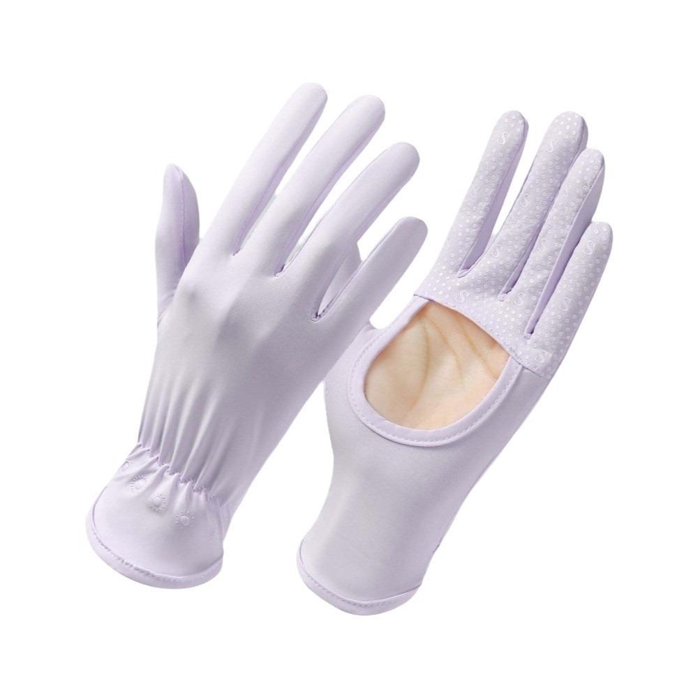 

Silicone Anti Slip Ice Silk Riding Gloves Quick Dry Summer Driving Mittens Outdoor фиолетовый
