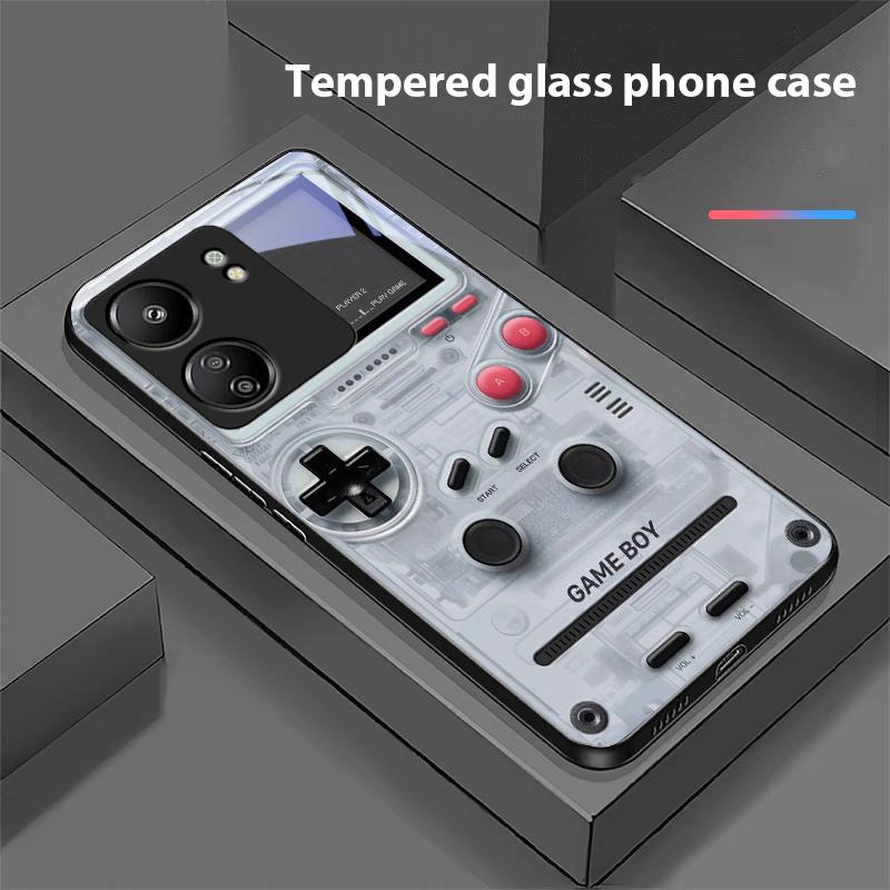 Console di Gioco Per Xiaomi Redmi 13C Note13 12 Pro Plus 5G Note 9 13T Pro POCO X6 F5 F6 Custodia Nera in Vetro Temperato per Telefono