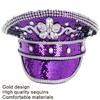 Shimmering Rhinestones Hat Wedding Party Sequined Captain Hat Bachelorette Hat Cosplay Costume Marine Hats
