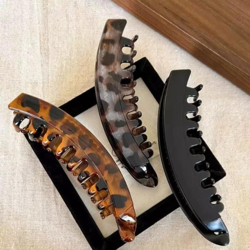 Vintage Leopard Print Banana Hairpin Ponytail Twist-up Clip for Displaying Hair Volume At The Back of The Head - Clip