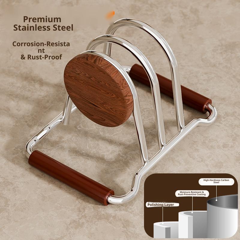 Vintage-Style Cutting Board Rack,Stainless Steel Chopping Board Rack,Chopping Board Storage Rack,Pot Lid Storage Rack,Round Rack