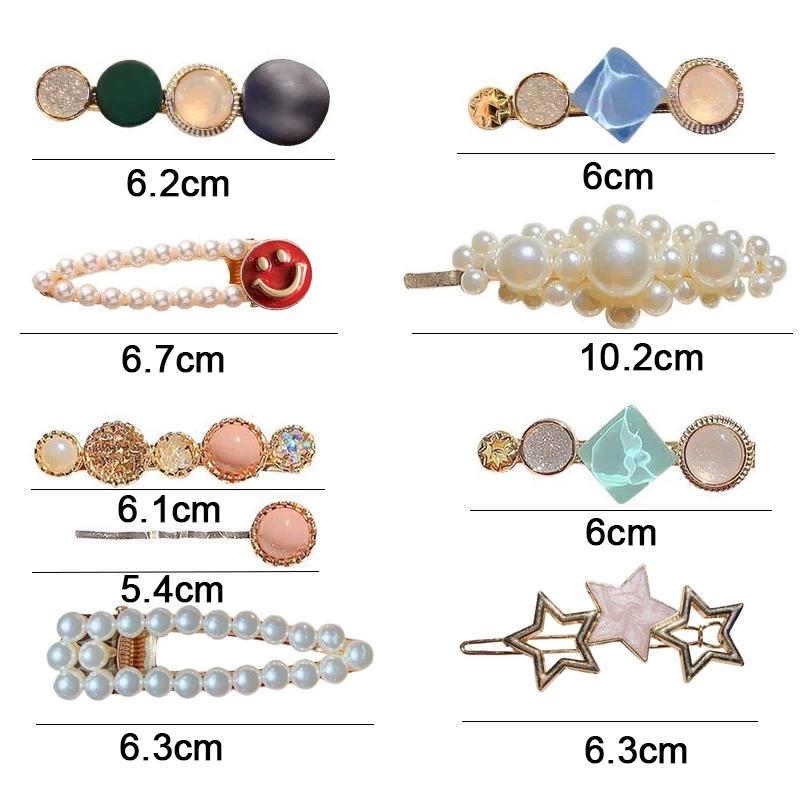 Fashion Hair Pins Side Clip Set Sweet Acrylic Waterdrop Hair Barrettes For Women Girls Korean Geometric Hair Accessories Jewelry