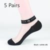 5 Pairs Men's Socks Summer Thin Fashion Crystal Wire Breathable Sweat Absorption Heel Glass Wire Boat Socks Henin Socks
