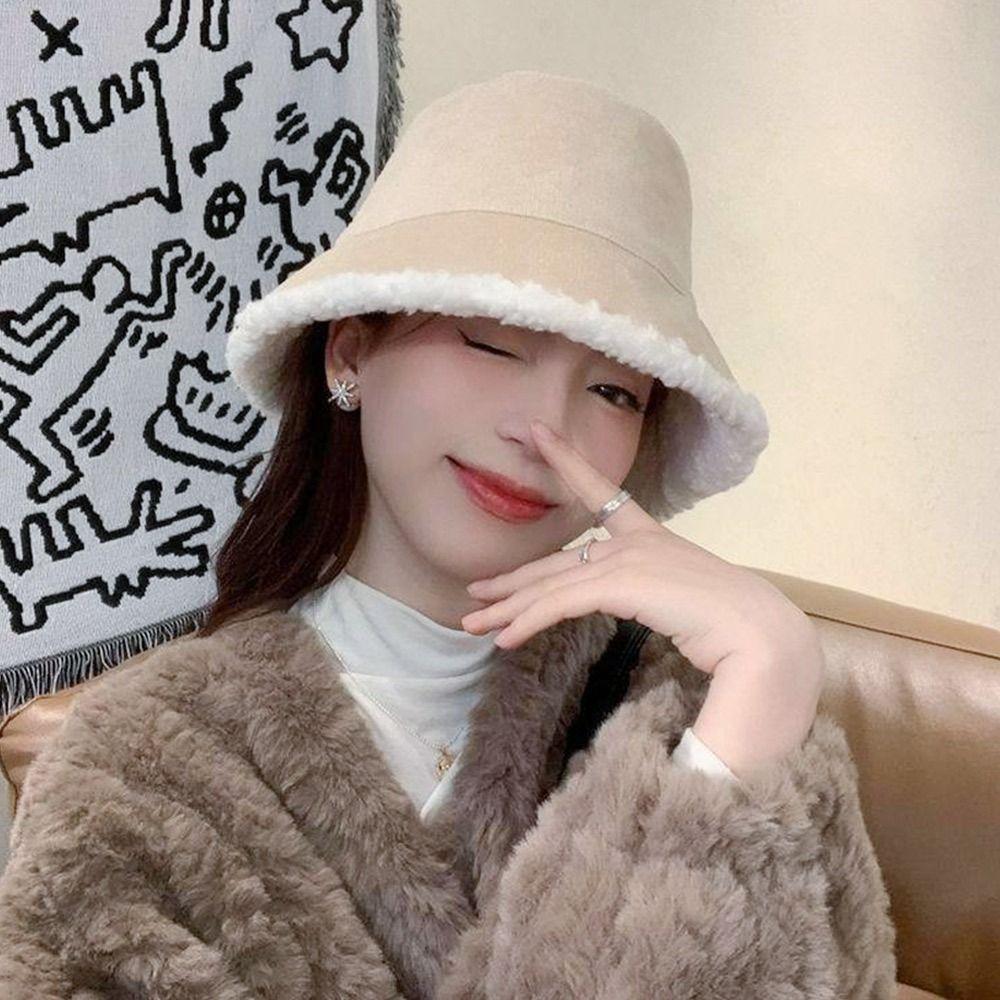 Corduroy Fisherman Cap Double Sided Panama Hat Outdoor Bucket Hat  Men Women