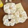 Simple flower mesh, checkered fat intestine ring, hair band, fashionable and versatile head flower temperament, headgear, hair accessories