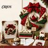 Handgefertigte Patchwork-Kits für Erwachsene DIY Patchwork-Kranz Bastelset, Weihnachtliches Nähen Saisonale Muster, Bauernhaus-Stil Bastelstoff-Set Erwachsene, Vorderseite