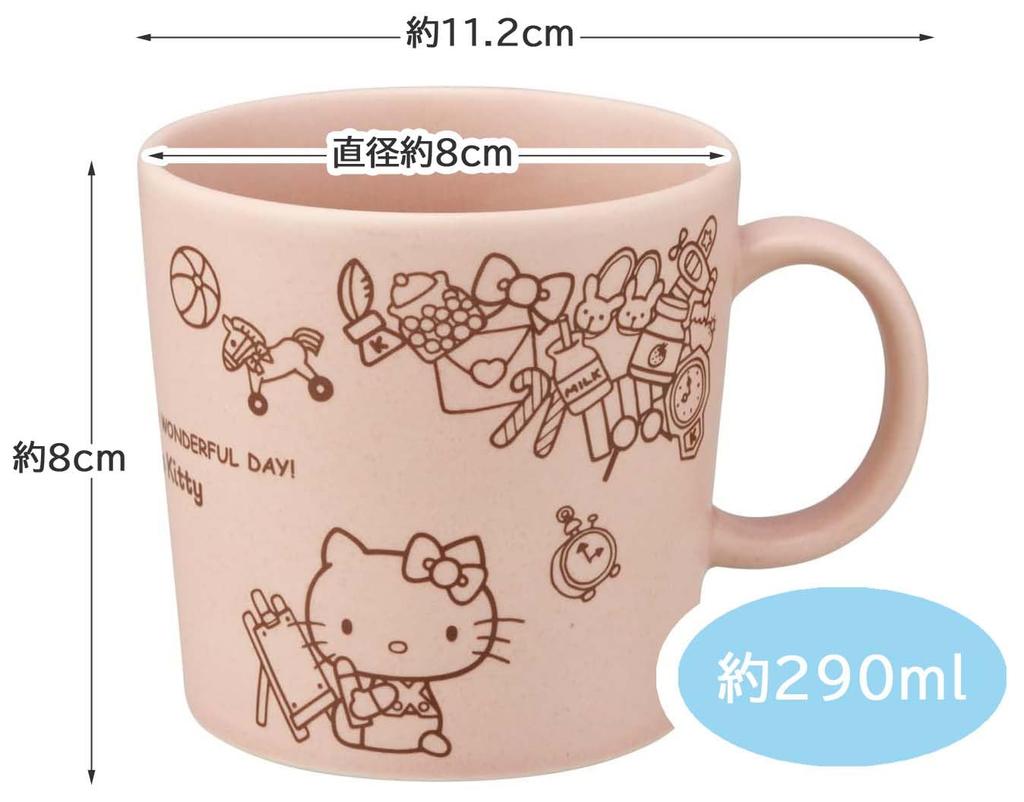 Skater Mino Ware Ceramic Soup Hello Sanrio Mug, 290ml, Cup, Kitty, CHMG30-A