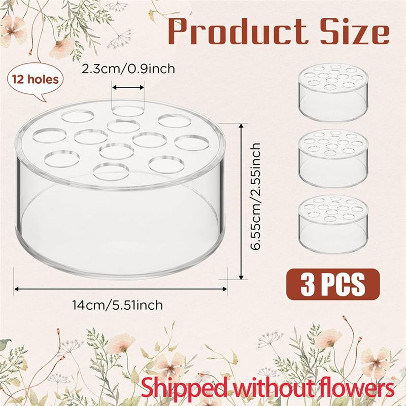 M-Modern-Acrylic Floral Centerpiece For Dining Table Decorations Wedding Round Flower Vase 12 Holes Centerpiece Vases