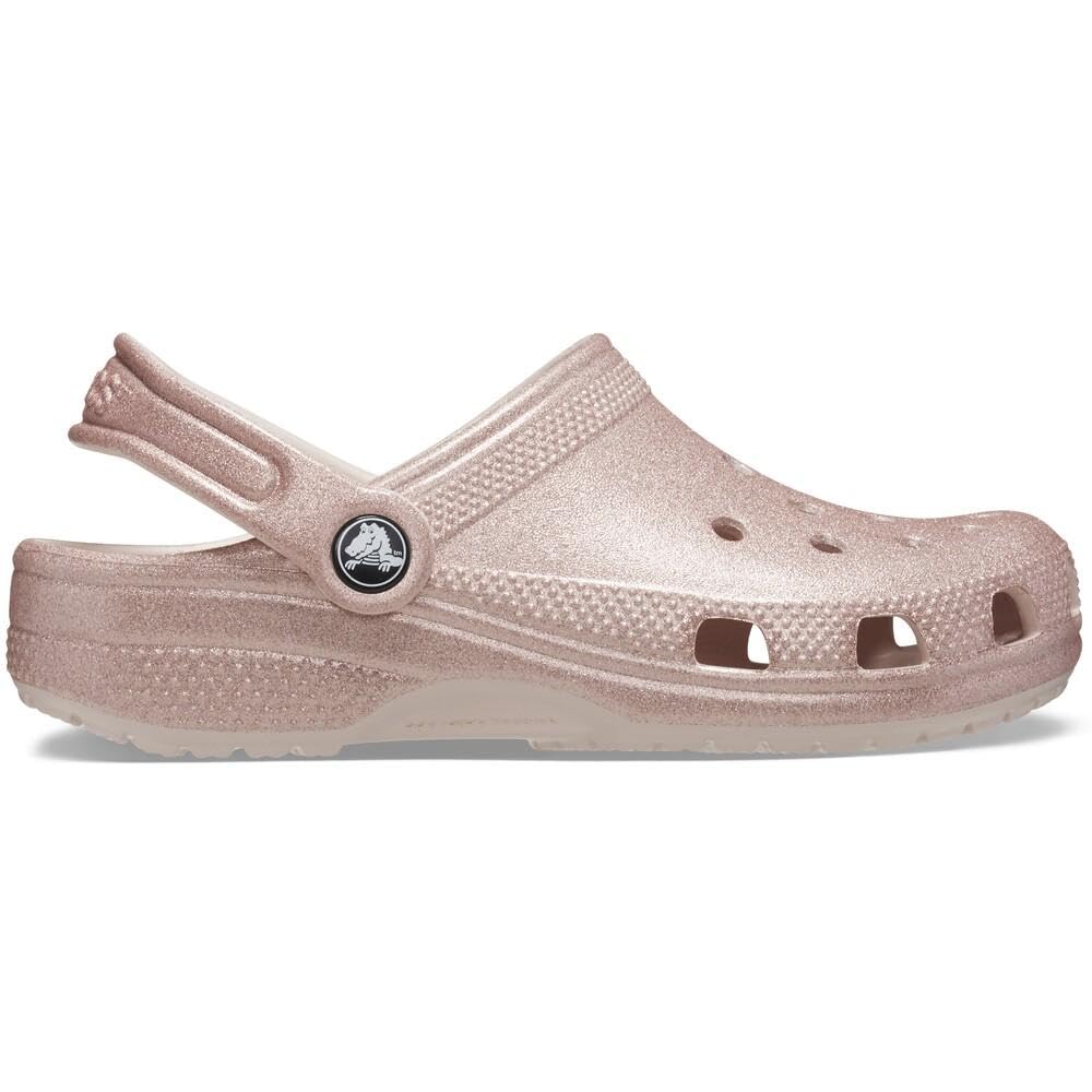 Crocs Classic Glitter Clog Sandals, Toddler Size, Quartz Glitter, 12cm, Sizes 12-17.5cm