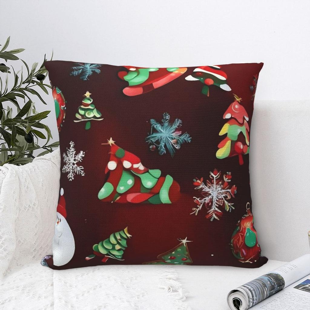 Christmas Pillow Cover Novelty Pillow Case For Chair Sofa Home Decoration Cushion Cover Soft Graphic Pillowcases Gift