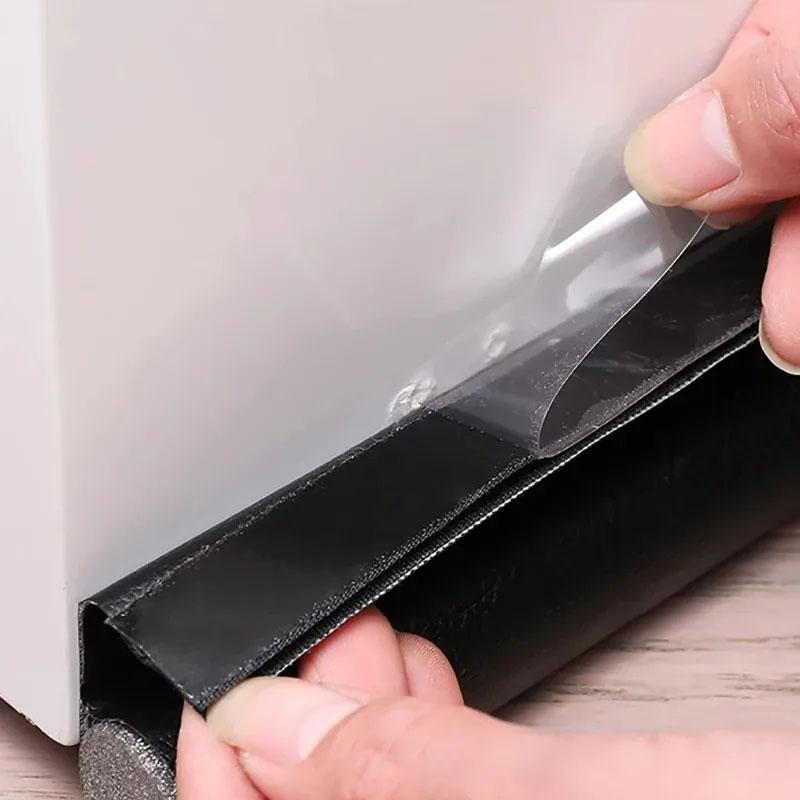 Leather Back Adhesive Door Bottom Sealing Strip Door Seam Windproof Strip Self-adhesive Single Door Bottom Strip Insect  Strip