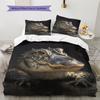 Black Crocodile Pattern Bedding Home Decoration Birthday Gift (1 * Duvet Cover + 2 * Pillowcase, Without Core)