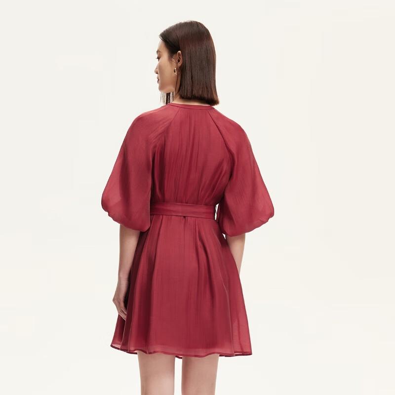 VEROMODA Lyocell Butterfly Chain Tie-Waist Short Dress