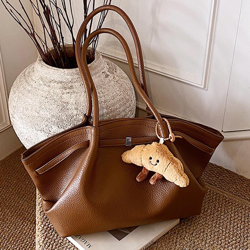 Francouzská retro taška pod paži, Módní a vysoce kvalitní ruční taška přes rameno, Taška na dojíždění s vzorem liči