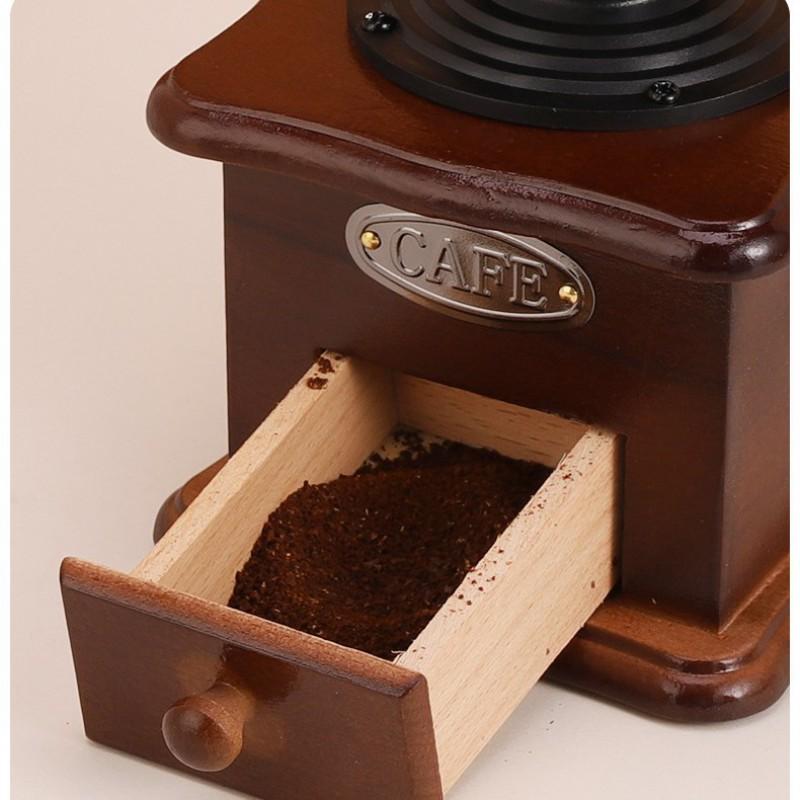 Manuelle Kaffeemühle im Vintage-Stil Keramik-Mahlwerk Handkurbel für zu Hause Barista Bohnen