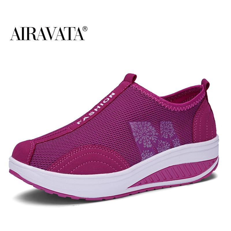 

Женская обувь Shake Shoes Повседневная сетчатая обувь Кроссовки для фитнеса Кроссовки на платформе Дышащие и удобные 42 ярко-розовый