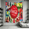 Cocacola Bottles Ice Bucket Tapestry Wallmounted Fashion Print Atmospheric Background Cloth Wall Decoration Wall Covering Decoration