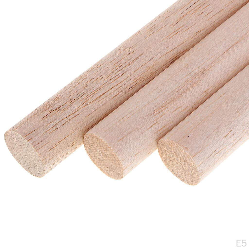 Onafgewerkte Ronde Balsa Hout Stukjes Staven voor Kinderen Kinderen DIY Kerstversiering Handgemaakte Speelgoed Knutselen