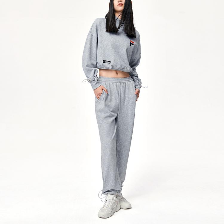 New FILA Knitted Sweatpants Women's Dark Marble Heather Gray F11W149605FMG