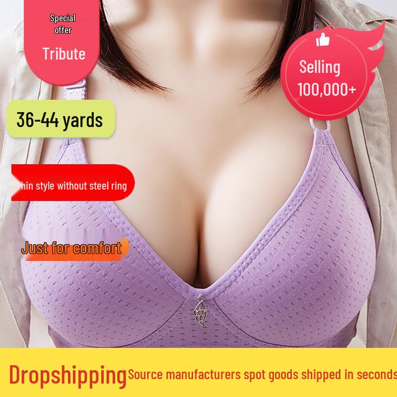 Jiaorongcai Natural Bamboo Charcoal Breathable Molded Cup Bra for Young Women