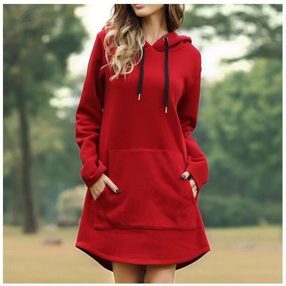 Autumn Popular Casual Solid Color Hooded Women's Sweater Plus Size