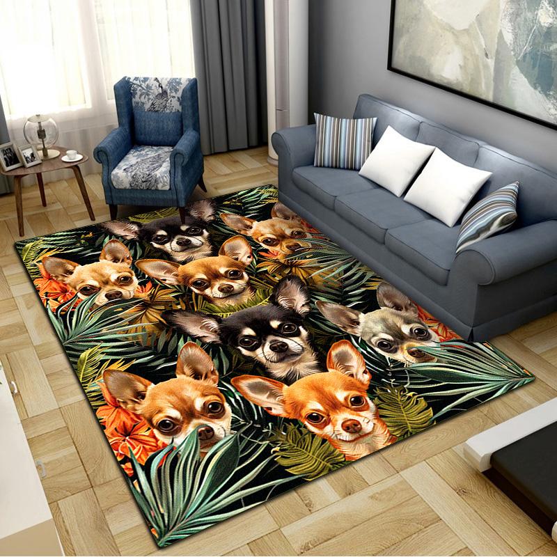 Collie Corgi Carpet Rug for Living Room Bedroom Home Sofa Decoration,Kids play Non-slip Floor Mat