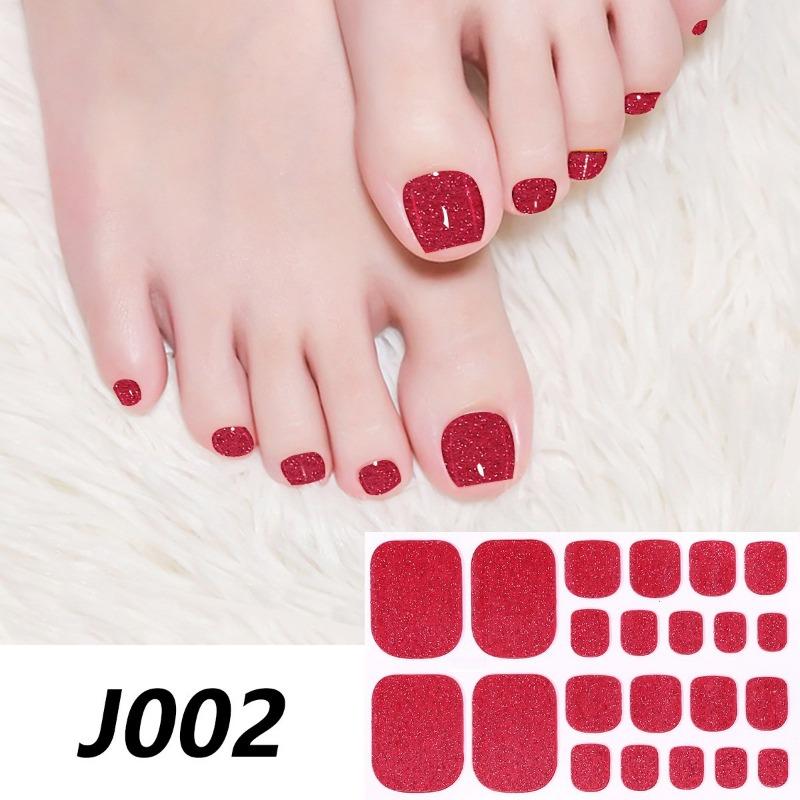 Новые наклейки для маникюра и педикюра Водонепроницаемые Клейкие Порошок лука Однотонные Градиентные Пленка для ногтей Наклейки для ногтей Наклейки для ног