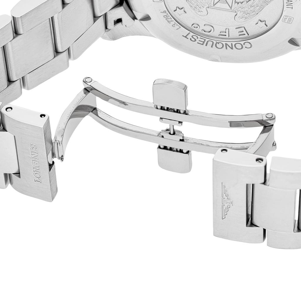 Uhr CONQUEST Conquest Quarz 5 ATM Wasserdicht Saphirglas Schwarzes Zifferblatt Edelstahl Silber [Longines] Herren V.H.P V.H.P L3.728.4.56.6