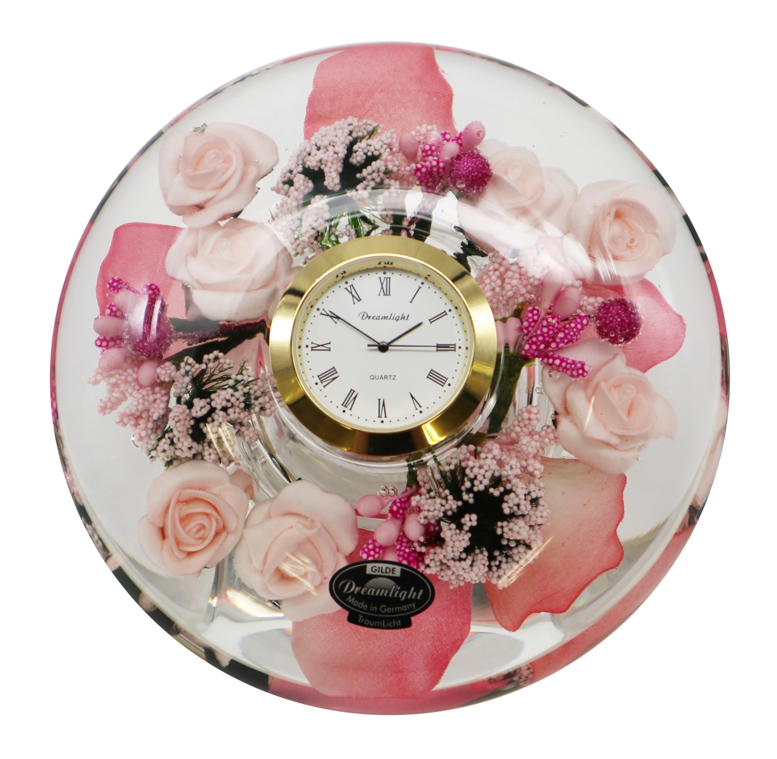 

Dreamlight Flower Clock Premium optical glass Little Rose CDD0197PCL Clock/Dream (with base) W15.0×D12.5×H11.5cm (set)