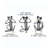 3 Pieces Iron Feline Statue Creative SculptedCat Figurine Set OldWorld Character Vintage Kitten