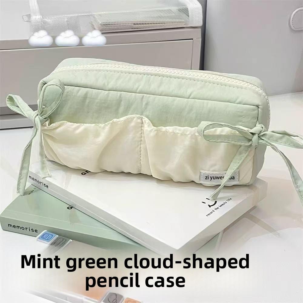 Canvas Pencil Case With Cloud Design For Students And School Supplies