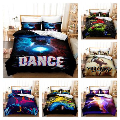 Bettwäsche für Zuhause, dynamischer Hip-Hop-Bettbezug, Queen-Size-Bett, King-Size-Bett, Doppelbett, Jungen-Bettbezug und Kissenbezug mit Hip-Hop-Aufdruck für Erwachsene und Kinder