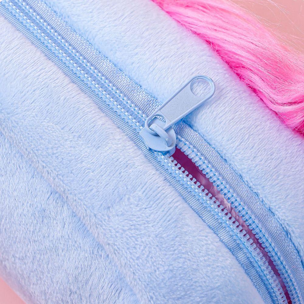 Stationery Storage Afro-Hair Doll Pen Bag DIY Fluffy Hair Soft Plush Pen Bag  Schools Supplies