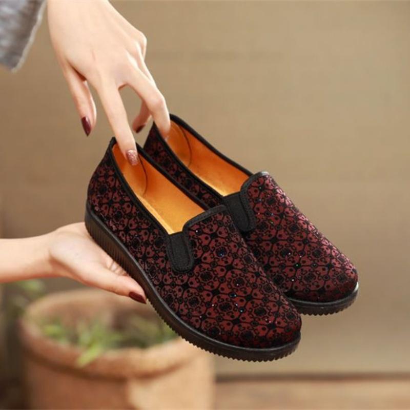 Damenmode Leichte Fliege Blumenmuster Komfort Loafer Damen Klassisch Schwarz Süße Ballett Tanzschuhe Zapatos G5749