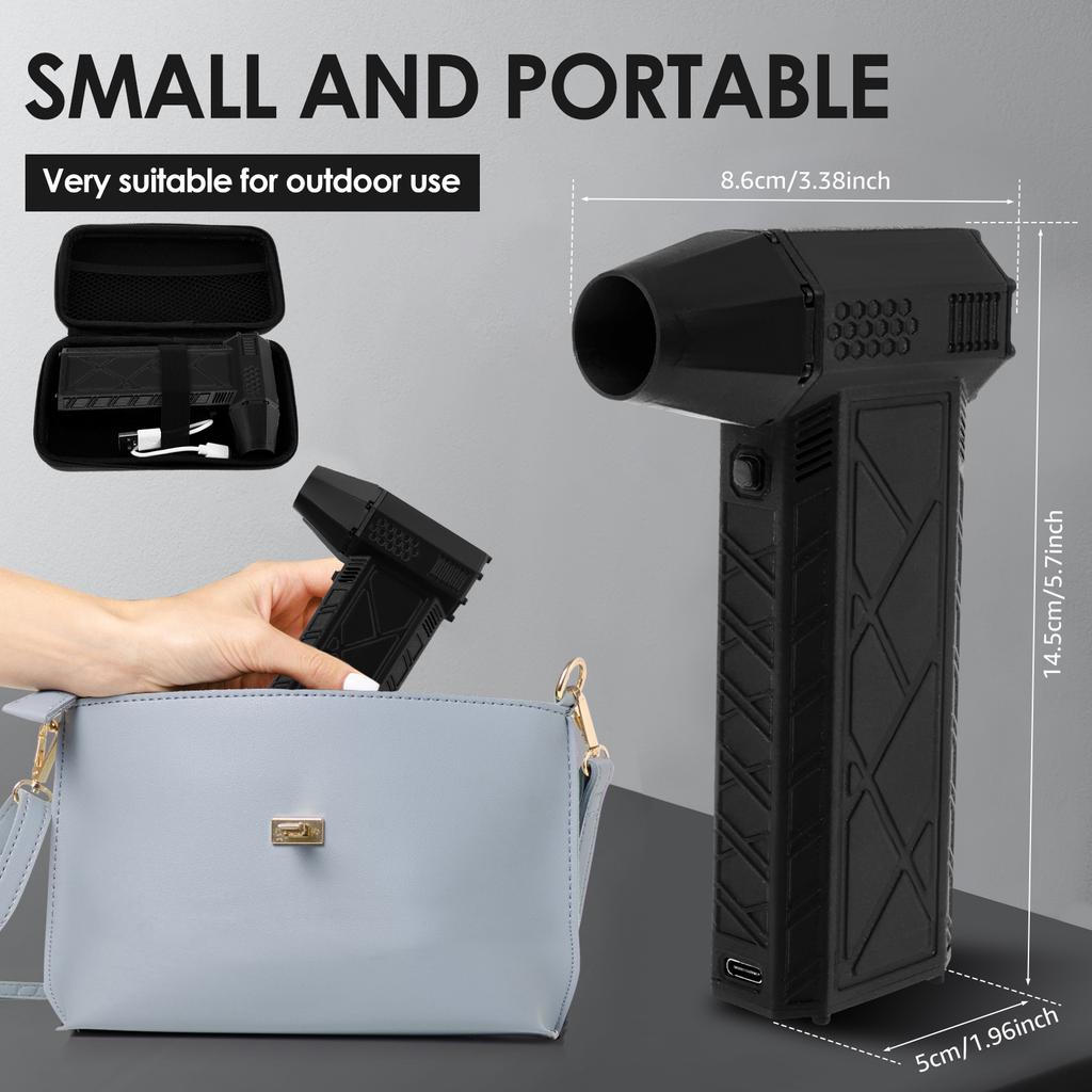 Compressed Air Duster Mini Blower Turbo Fan 130000RPM 3 Gear Adjustable Cordless Electric air Duster for Keyboard PC Cleaning