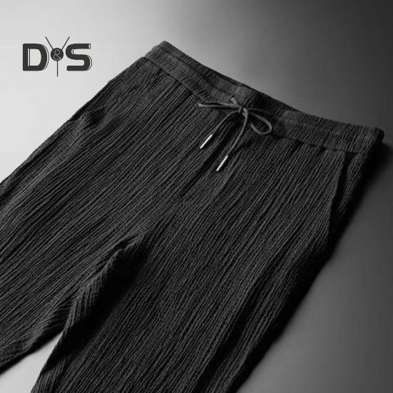 2 ks/sada Muži letní oblečení pro volný čas klopa tričko s krátkým rukávem elastická šňůrka v pase dlouhé kalhoty sada sportovního oblečení tepláková souprava jogger