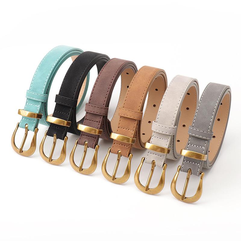 Womens Retro Pu Leather Belt With Metal Pin Buckle For Casual And Office Wear