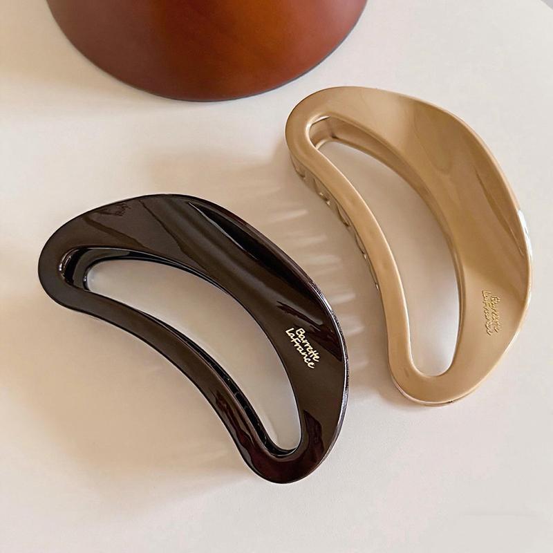 Korean New Semi-Circle Solid Color Large Hair Clip High-Quality Vintage Versatile Shark Clip Hair Accessory