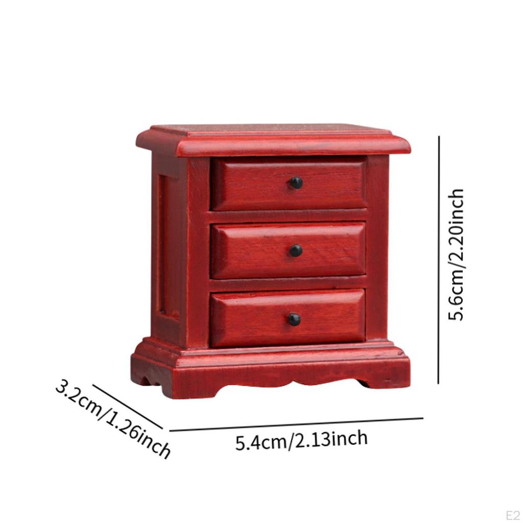 1:12 Dollhouse Wooden NightStand Bedroom Furniture Mini Bedside Table