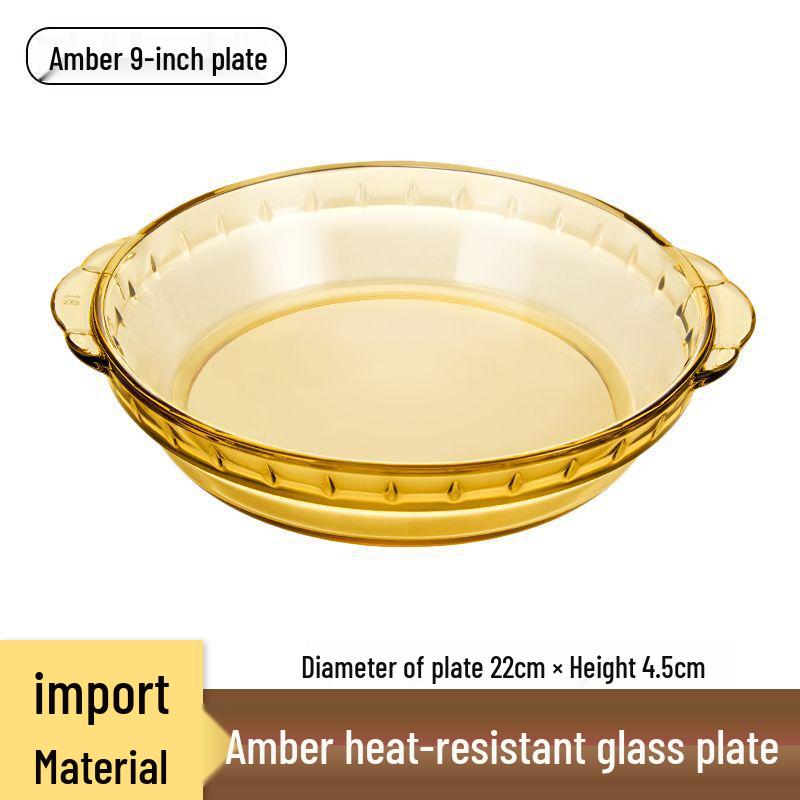 Microwave & Oven-Safe Luxury Glass Plate for Baking, Steaming, and Serving.
