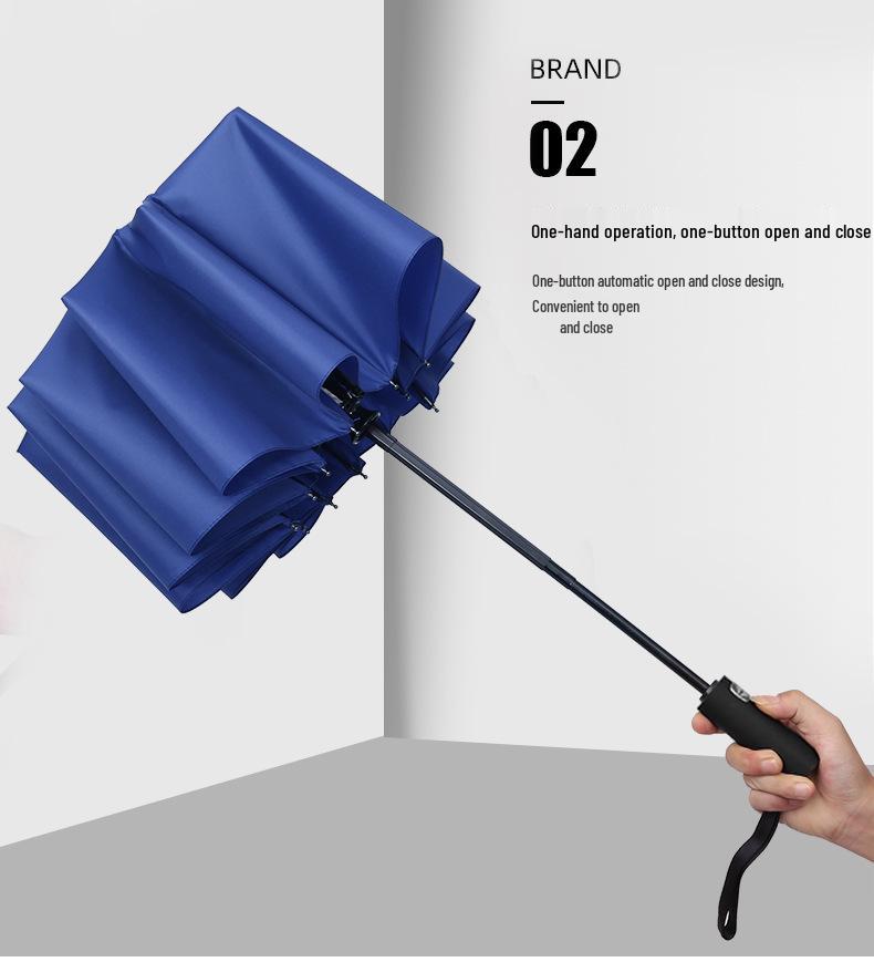 Dual-Use Automatic Umbrella for Men & Women: Sun & Rain Protection with black glue sunshade. Customizable with printed logo, fits two people.