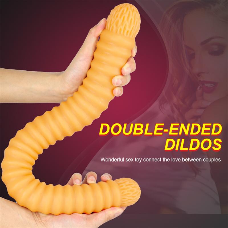 56cm Extra-long Double-headed Threaded Dildo Oversized Thick Anal Whip Sex Adult Products