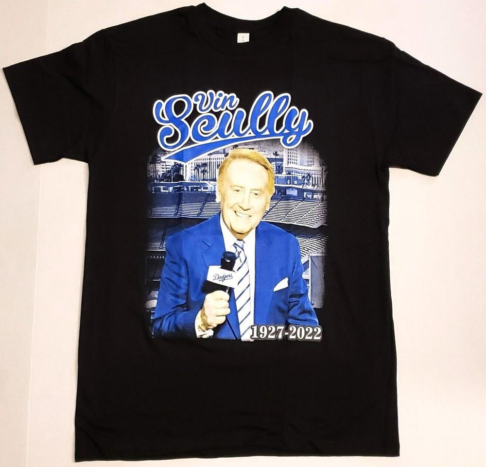 VIN SCULLY T-shirt Los Angeles Baseball LA Legend Tee Adult Men s Black New Unisex T-Shirt XXXL