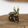 Klucz Charm Vintage Realistyczny mosiężny Zodiak Zwierzę Królik Miniaturowy brelok do kluczy Wisiorek do samochodu