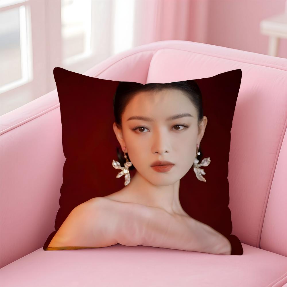 Fashion and Elegant  Chinese Actress NNi Ni Cushion Cover Pillow Case Soft Friendly Fabric  Concealed Zipper